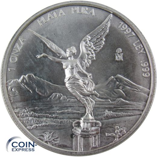 1 Libertad Mexiko 1997 - Siegesgöttin - 1 OZ Silber