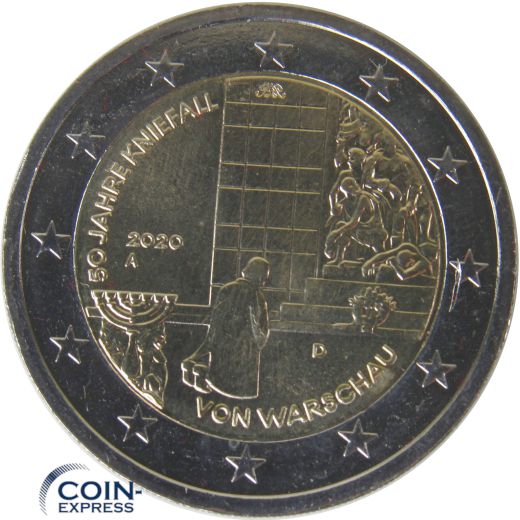 2 Euro Gedenkmünze Deutschland 2020 Kniefall von Warschau - A