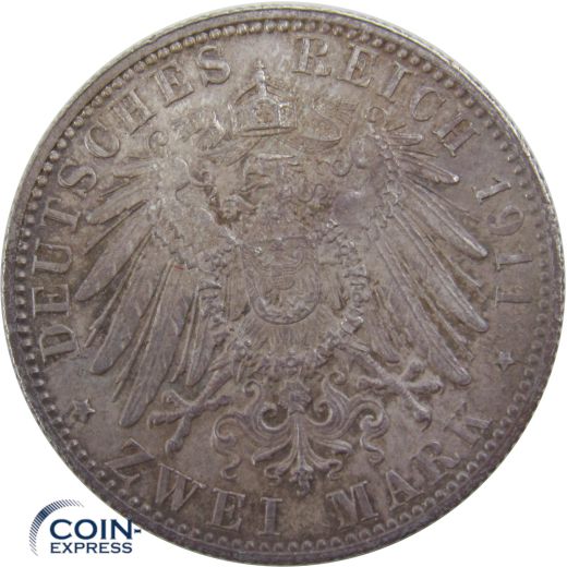 2 Mark Münze Bayern 1911 D Luitpold