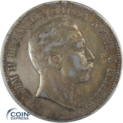 5 Mark Münze Preußen 1901 A Wilhelm II. Silber