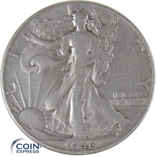 Half Dollar Münze USA 1946 Walking Liberty