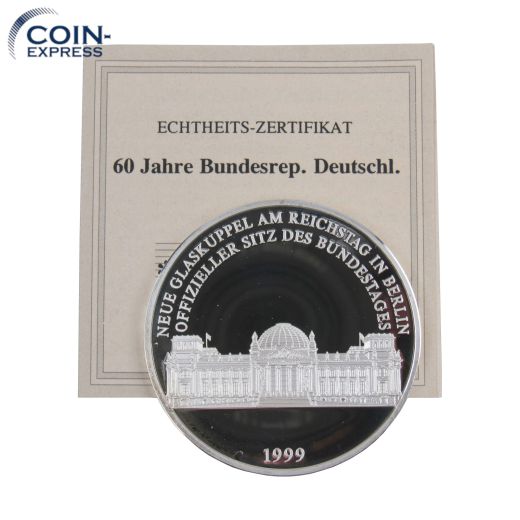 Silbermedaille 60 Jahre BRD Reichstag in Berlin
