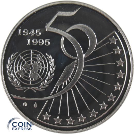 5 Ecu Belgien 1995 50 Jahre UNO