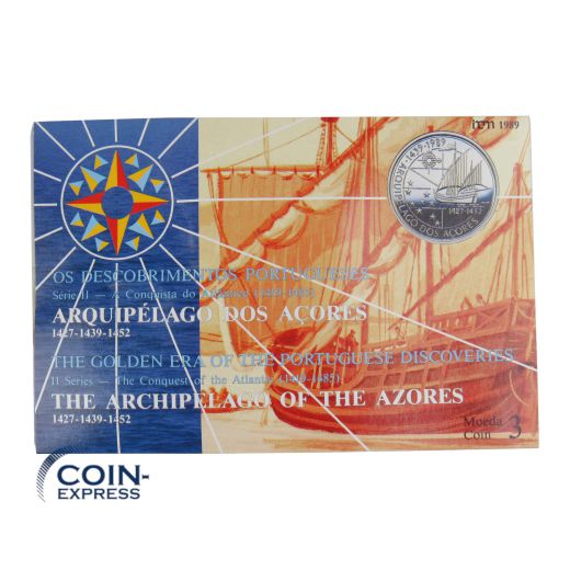 100 Escudos Portugal 1989 - Das Archipel der Azoren im Folder