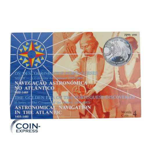 100 Escudos Portugal 1990 - Navigation im Atlantik im Folder