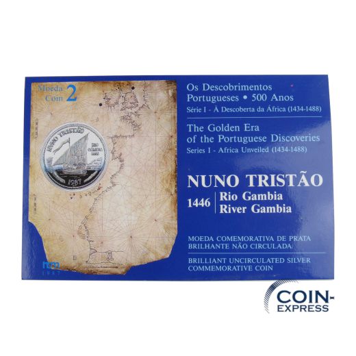 100 Escudos Portugal 1987 - Nuno Tristao im Folder