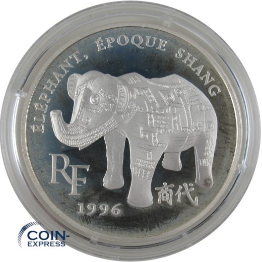 10 Francs - 1,50 Euro Frankreich 1996 - Elefant der Shang-Dynastie