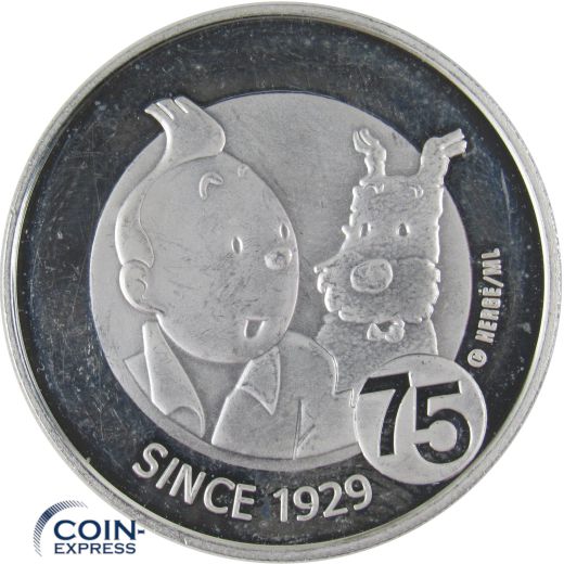 10 Euro Gedenkmünze Belgien 2004 - 75 Jahre Tim und Struppi