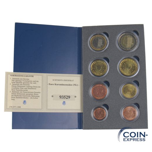 Euro Kursmünzensatz Niederlande im blauen Folder gemischte Jahre