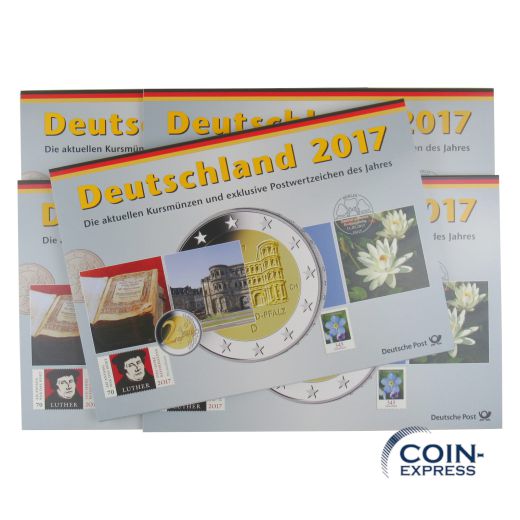 Euro Kursmünzensätze Deutschland 2017 ADFGJ Deutsche Post