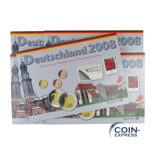 Euro Kursmünzensätze Deutschland 2008 ADFGJ Deutsche Post