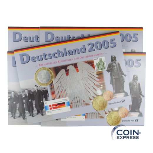 Euro Kursmünzensätze Deutschland 2005 ADFGJ Deutsche Post