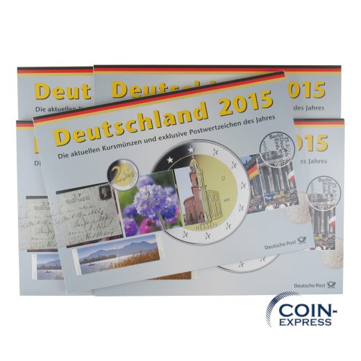 Euro Kursmünzensätze Deutschland 2015 ADFGJ Deutsche Post