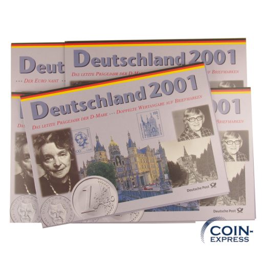 DM Kursmünzensätze Deutschland 2001 PP Deutsche Post