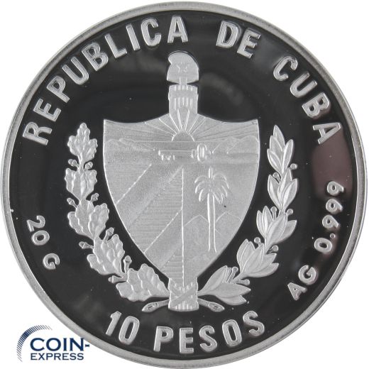 10 Pesos Kuba 1992 Fußball WM USA 1994