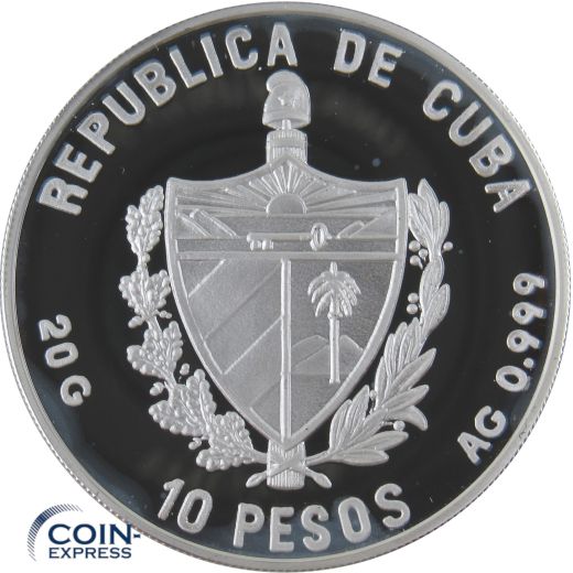 10 Pesos Kuba 1992 Fußball WM USA 1994