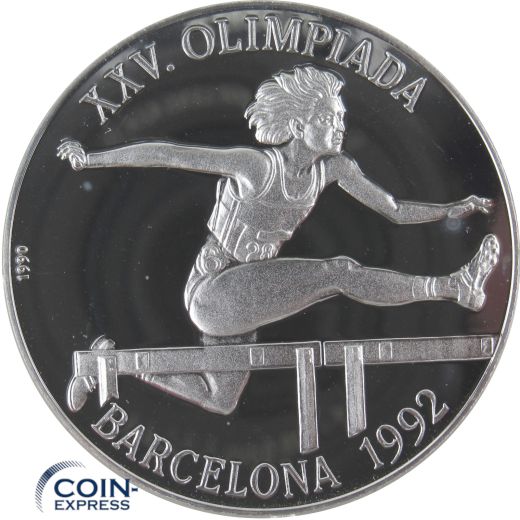10 Pesos Kuba 1990 Olympia 1992 Hürdenlauf