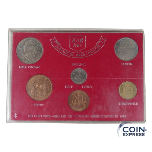 Kursmünzensatz Großbritannien 1967