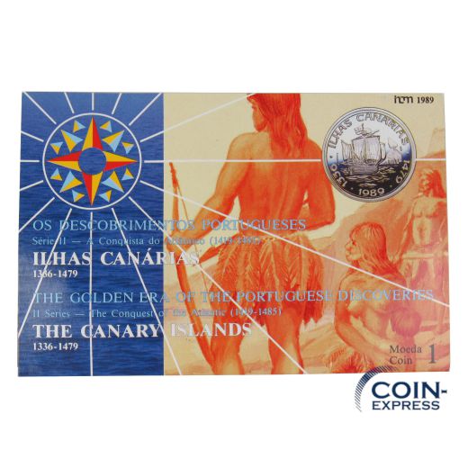 100 Escudos Portugal 1989 - Kanarische Inseln im Folder