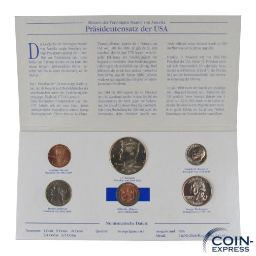 Dollar Kursmünzensatz Die berühmtesten Präsidenten der USA