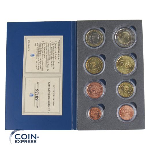 Euro Kursmünzensatz Spanien im blauen Folder gemischte Jahre