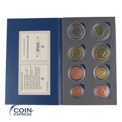 Euro Kursmünzensatz Belgien im blauen Folder gemischte Jahre