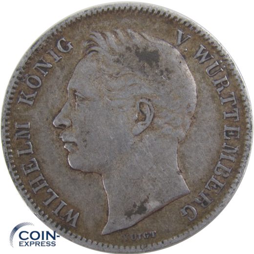 1/2 Gulden Württemberg 1850 Wilhelm I.