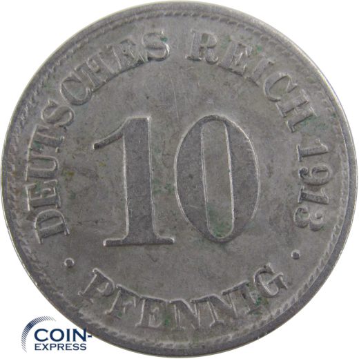 10 Pfennig Deutsches Reich 1913 D