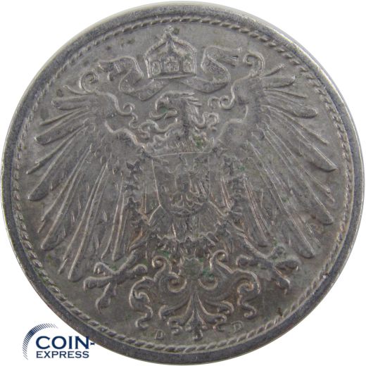 10 Pfennig Deutsches Reich 1913 D