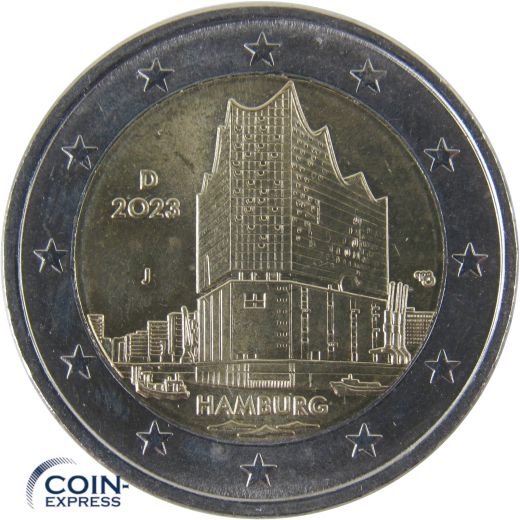 2 Euro Gedenkmünze Deutschland 2023 Elbphilharmonie - J