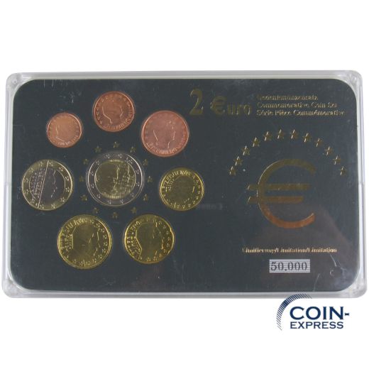 2 Euro Gedenkmünzensatz Luxemburg mit 2 Euro Schloss Berg