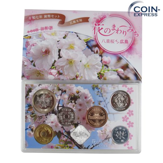 Yen Kursmünzensatz Japan 2025 BU - Kirschblüte Hiroshima