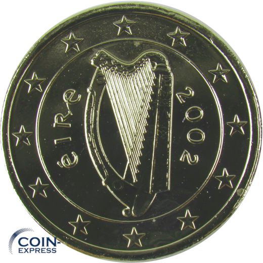 1 Euro Münze Irland 2002 vergoldet