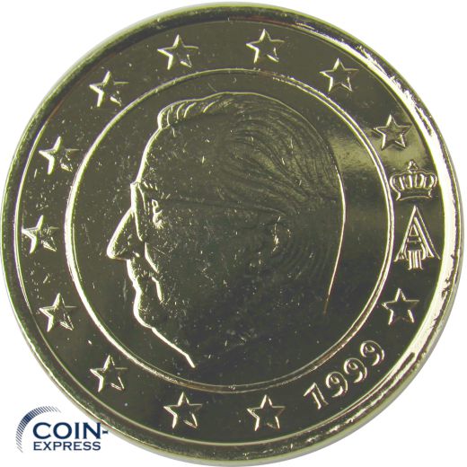 1 Euro Münze Belgien 1999 vergoldet