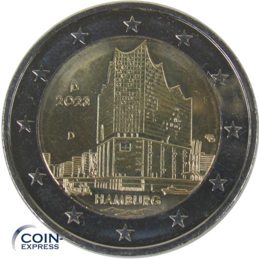2 Euro Gedenkmünze Deutschland 2023 Elbphilharmonie - F