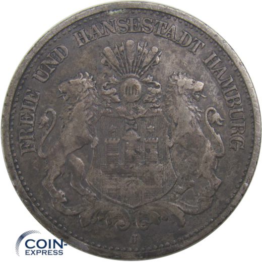 2 Mark Münze Hamburg 1902 J