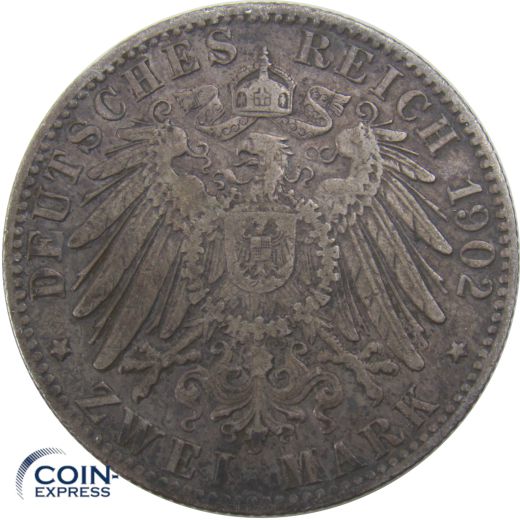 2 Mark Münze Hamburg 1902 J