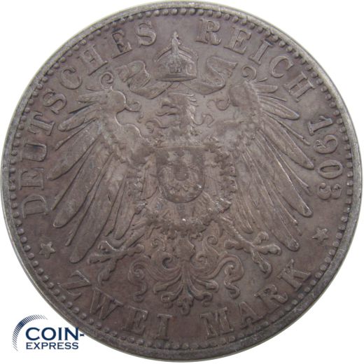2 Mark Münze Baden 1903 G Friedrich