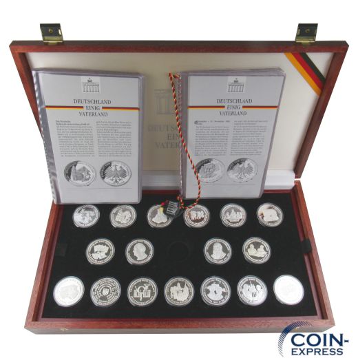 Deutschland einig Vaterland 34 Stück Silbermedaillen