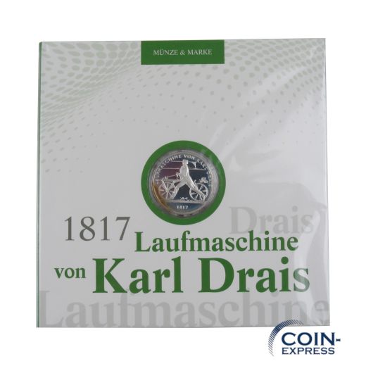 20 Euro Deutschland 2017 Laufmaschine von Karl Drais - Deutsche Post
