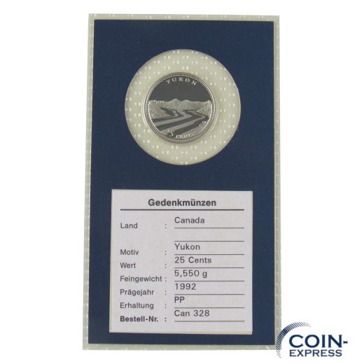 25 Cent Gedenkmünze Kanada 1992 - Yukon