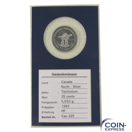 25 Cent Gedenkmünze Kanada 1992 - North - West - Territorium