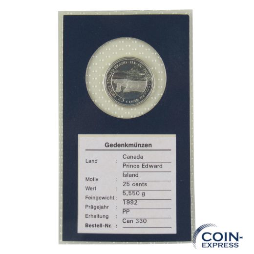 25 Cent Gedenkmünze Kanada 1992 - Prince Edward Island
