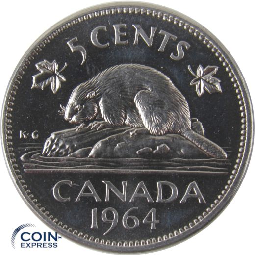 5 Cent Münze Kanada 1964 Biber