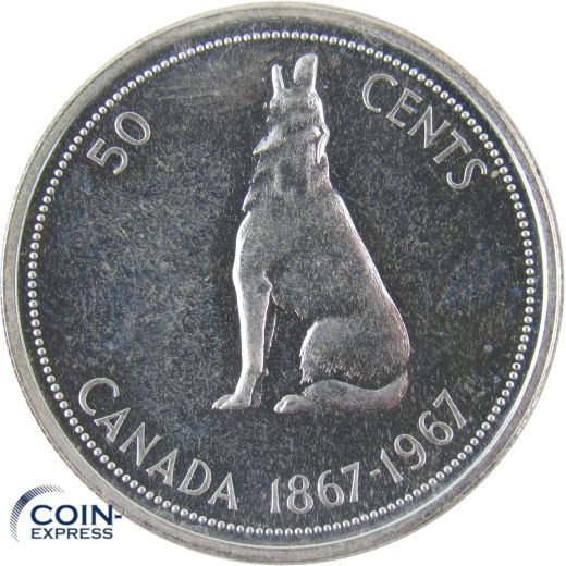 50 Cent Münze Kanada 1967 - Wolf