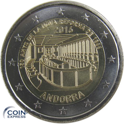 2 Euro Gedenkmünze Andorra 2016 150 Jahre Neue Reform