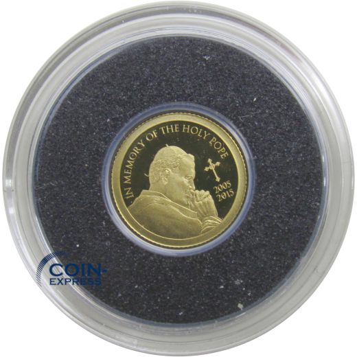 1500 Schilling Goldmünze Tansania 2015 Papst Benedikt XVI.
