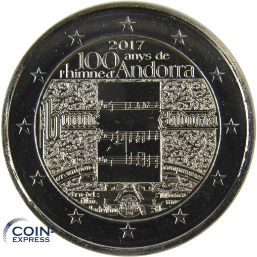 2 Euro Gedenkmünze Andorra 2017 Hymne