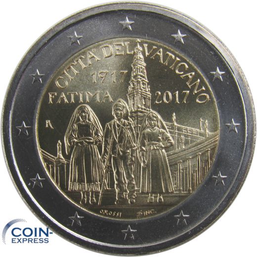 2 Euro Gedenkmünze Vatikan 2017 - Madonna von Fatima
