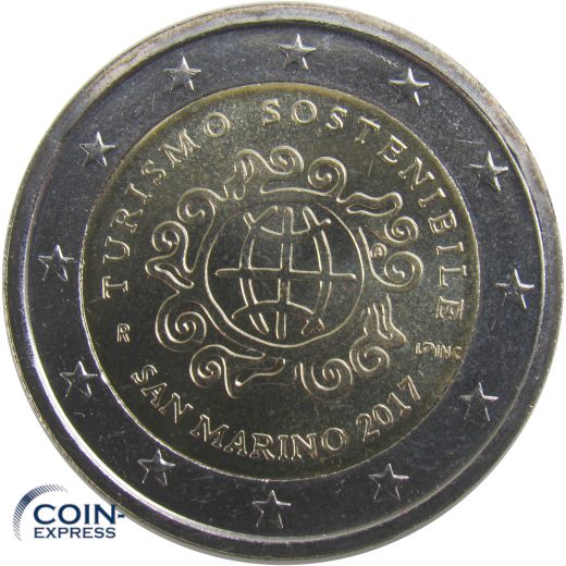2 Euro Gedenkmünze San Marino 2017 Internationales Jahr des Tourismus